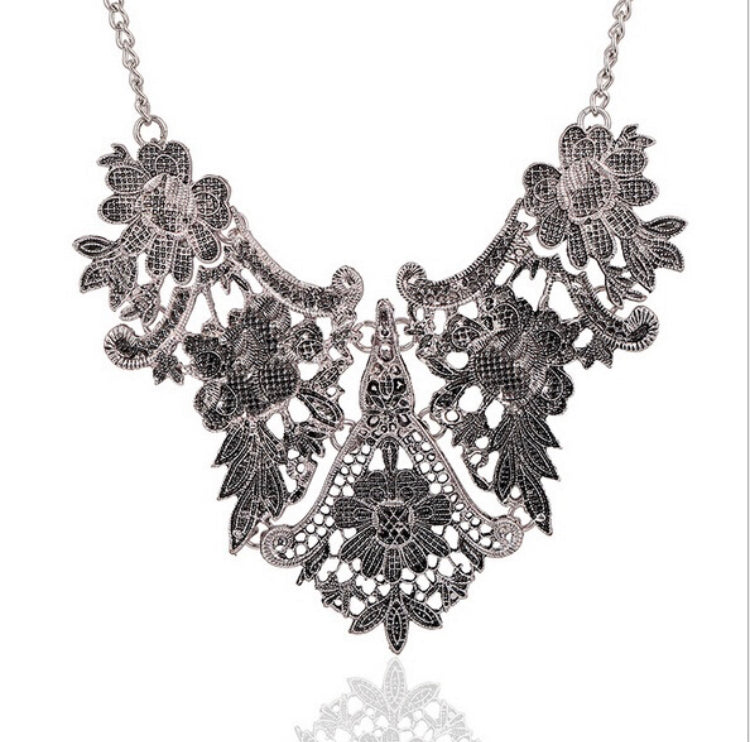 Intricate Metal Bib Necklace