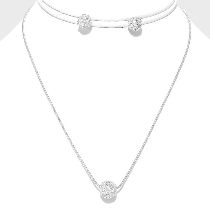 Crystal Ball Necklace & Earring Set