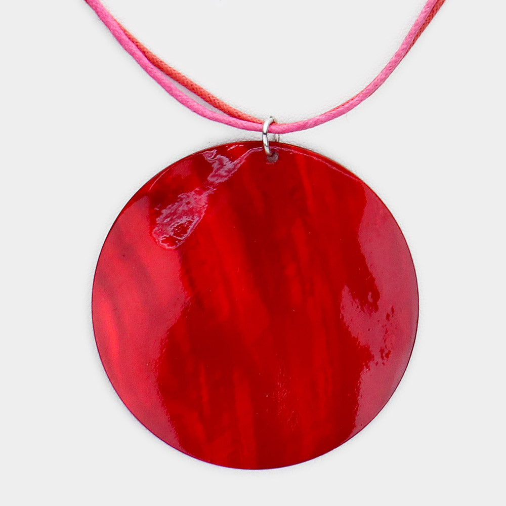 Round Shell Necklace & Earring Set |2 colors|