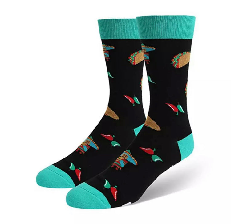 socks, taco, feet, clothing, unisex, peppers