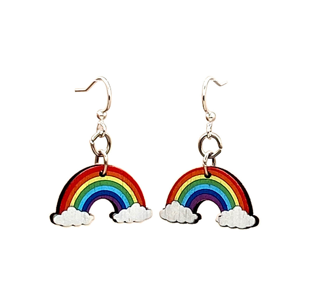 Wooden Full Rainbow Earrings