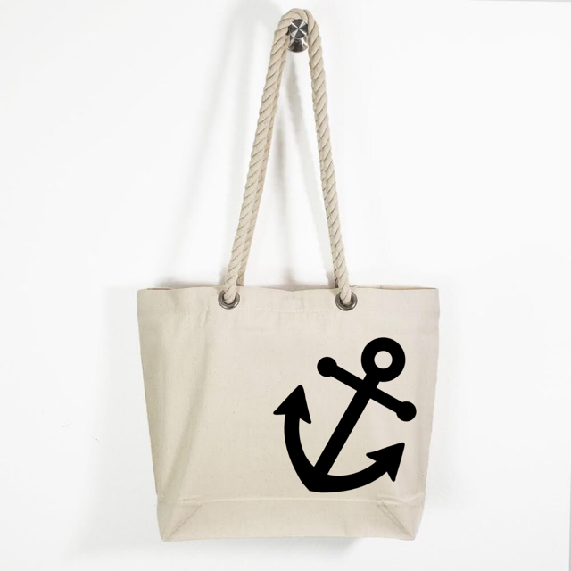 Canvas Rope Handle Tote Bag Anchor