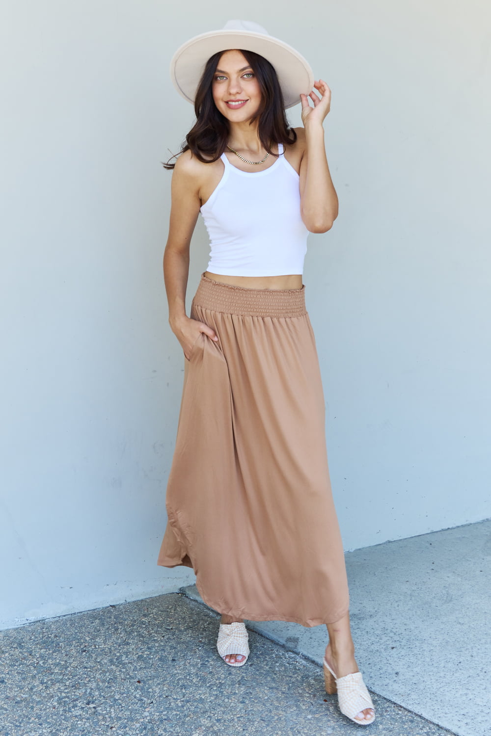 Tan clearance maxi skirt