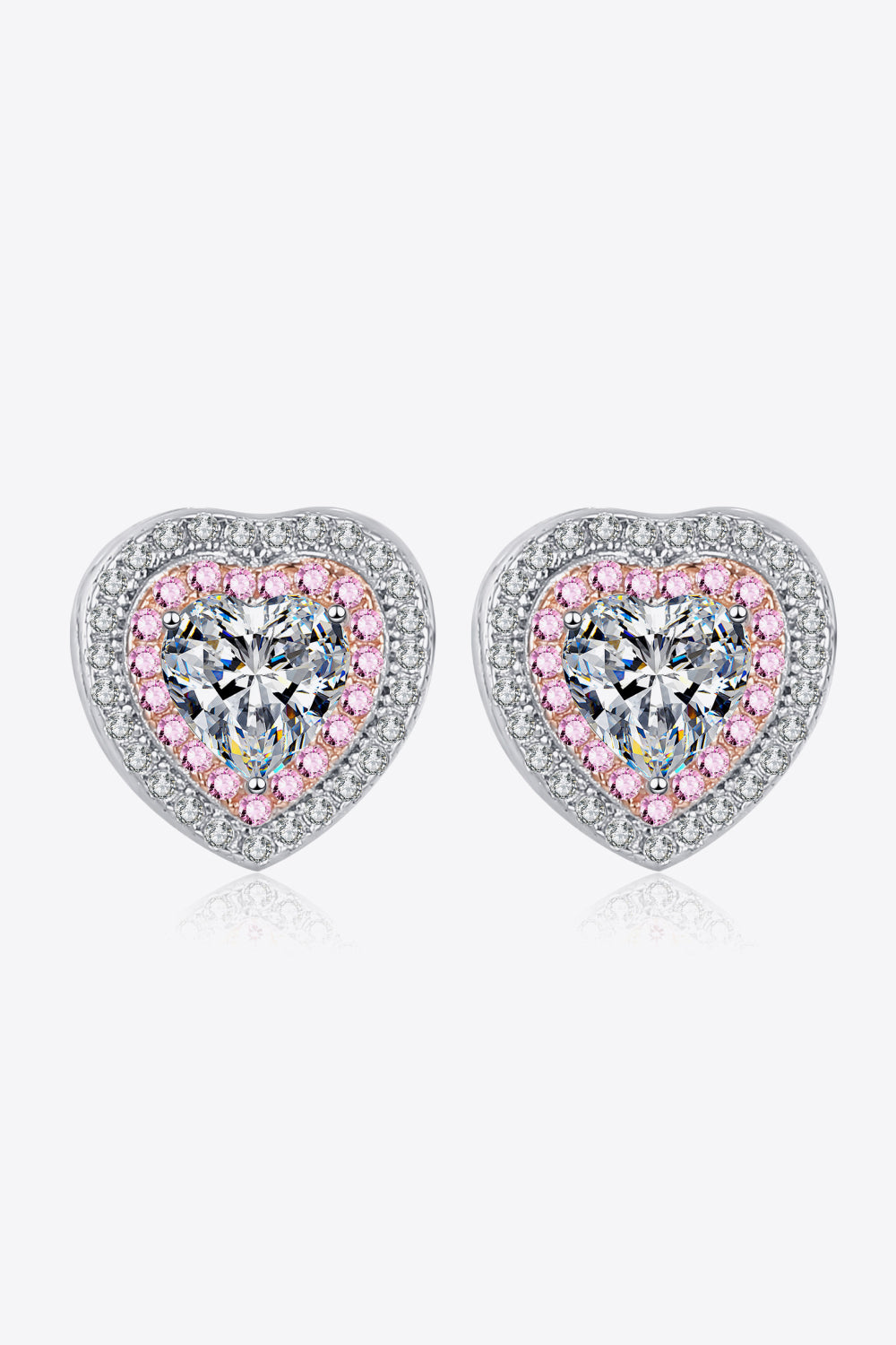 Need You Now Heart Moissanite Stud Earrings