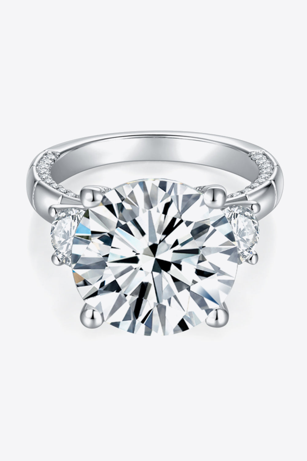 The Marilyn - 8.6 Carat Moissanite Platinum-Plated Ring