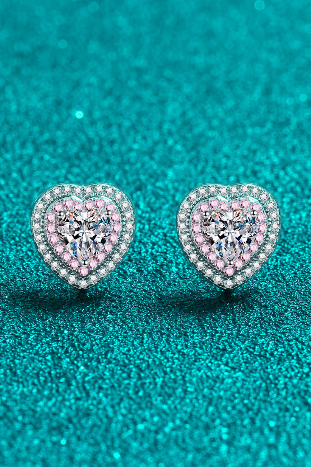 Need You Now Heart Moissanite Stud Earrings