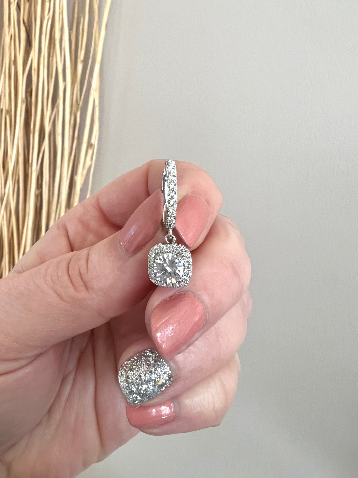 Moissanite Solitaire Drop Earrings