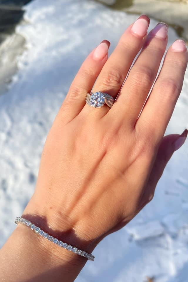 Carat Moissanite Stone Carat Moissanite Three-Layer Ring