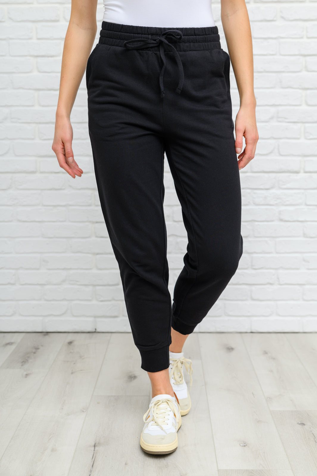 Womens Jonnie French Terry Jogger Pant with Pockets in Black