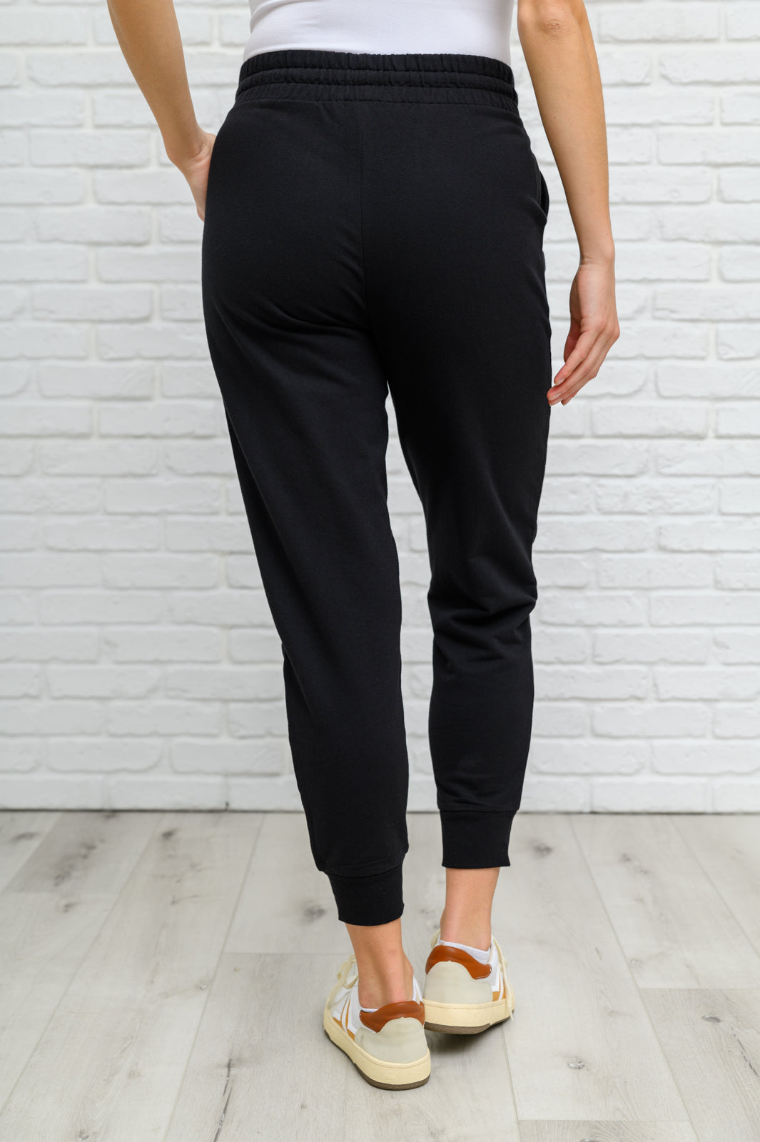 Womens Jonnie French Terry Jogger Pant with Pockets in Black