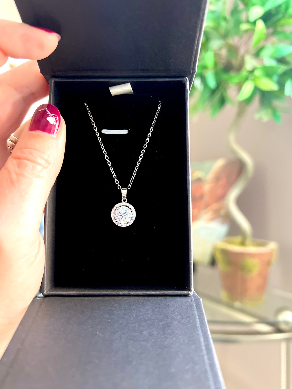 Annabel Embraced Solitaire Round Pendant Necklace