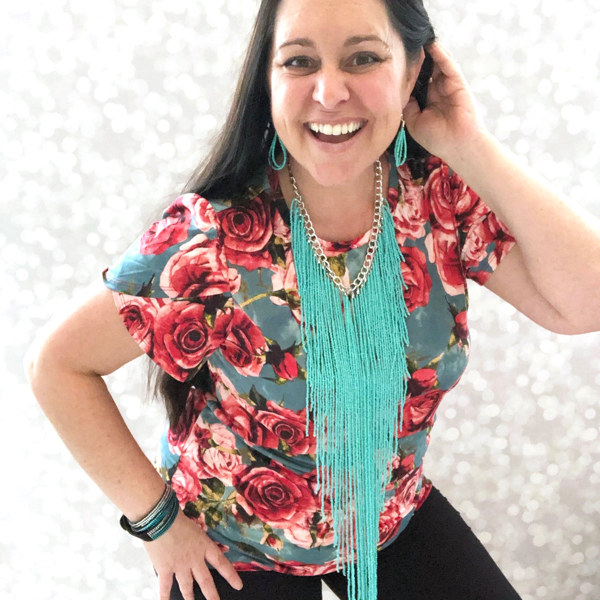Full Bead Necklace & Earring Set |2 colors|