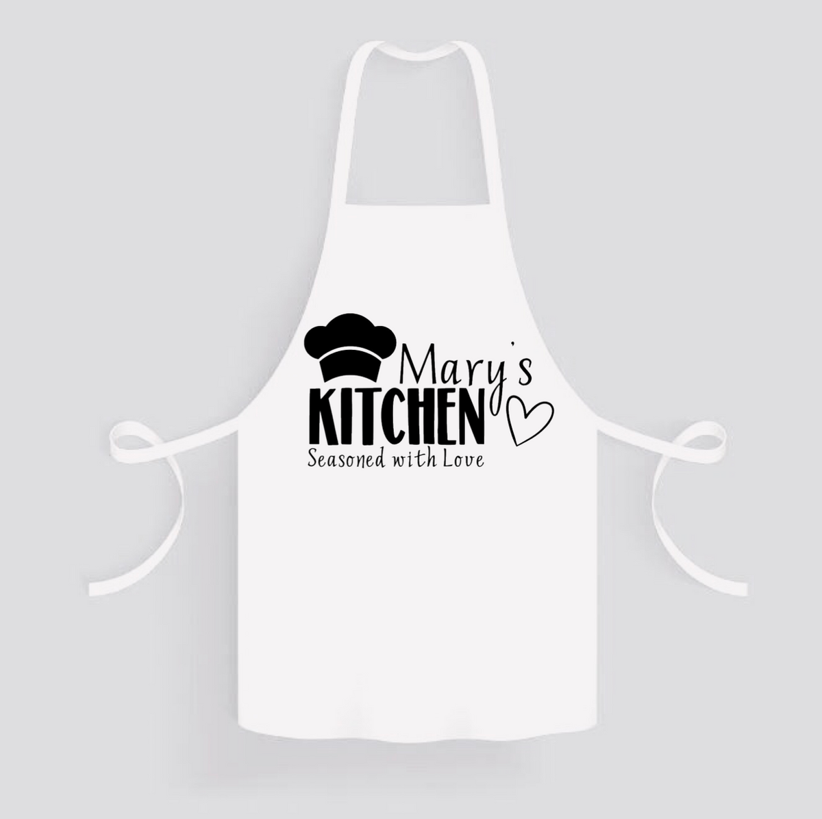 Apron: Seasoned with Love * Personalized * Add your name
