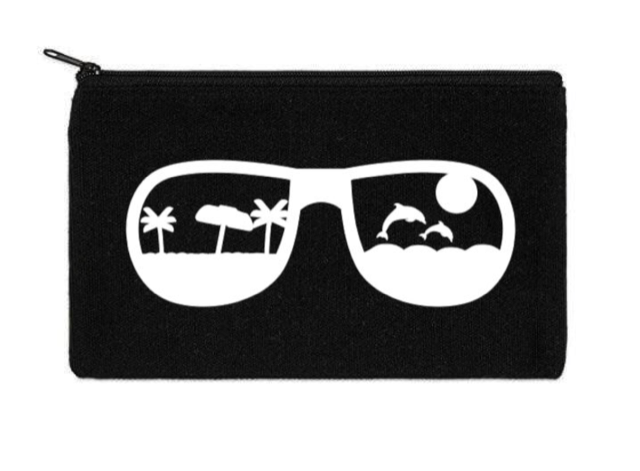 Canvas Zippered Pouch: Sunglasses