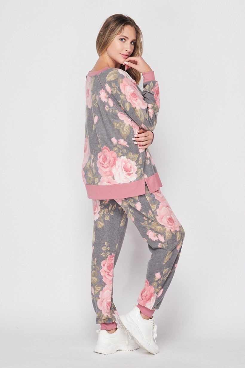 Floral Fleece Loungewear Separates
