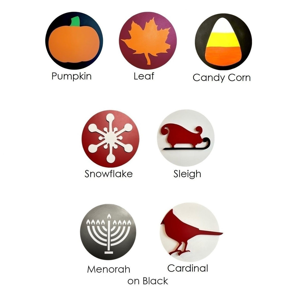 Interchangeable Wooden Home Sign Interior or Exterior Door Decor Door Hanger - One sign that you can display all year long. Choose your wood base and your favorite interchangeable medallions and simply swap out the medallions as the holidays and seasons come and go.