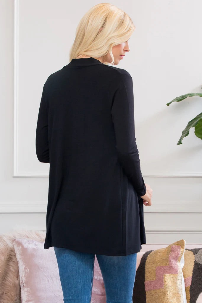 Carmine Long Sleeve Cardigan with Pockets