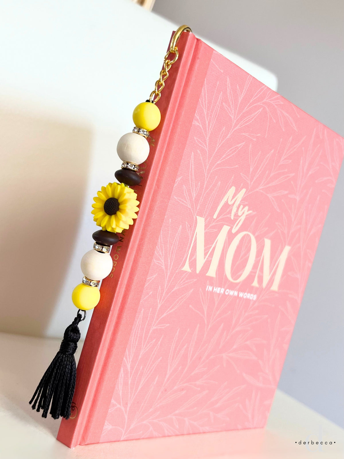 My Mom Journal Book Diary presented with a handmade Silicone Beaded Bling Bookmark