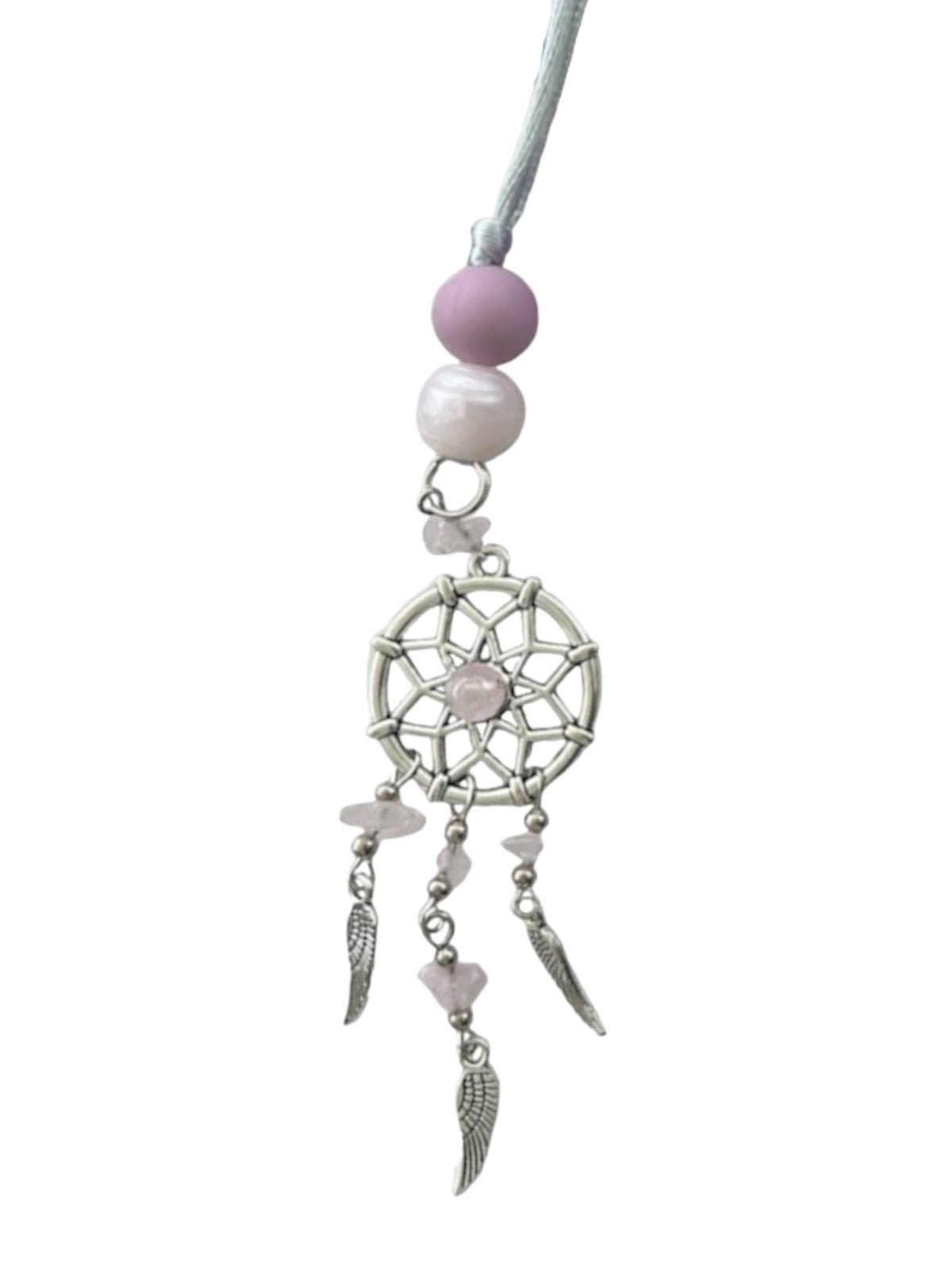 Dreamcatcher Car Hanging Charm Pendant Dangle Pink Rose Quartz Natural Stone