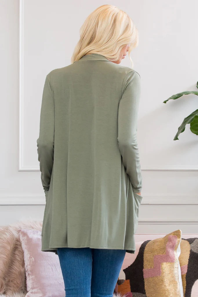 Carmine Long Sleeve Cardigan with Pockets