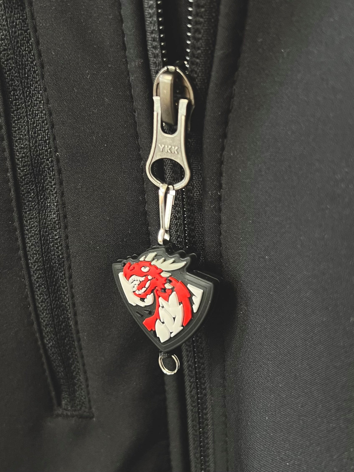 Zoomed in view of Dragon Zipper Pull
