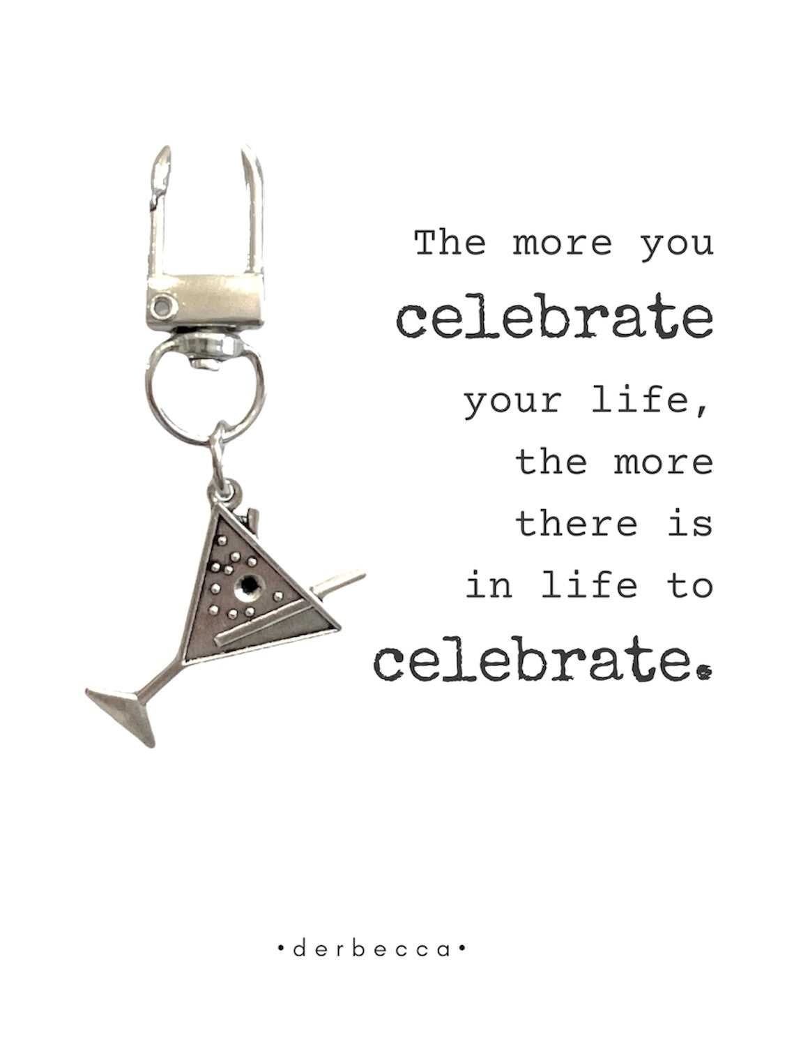 Celebration Martini Mini Keychain Bag Charm