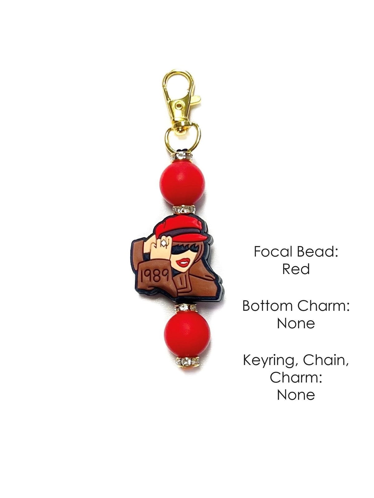 New Taylor Swift Accessory - keychain brown & red style with red hat and 1989 imprinted on jacket sleeve cuff
