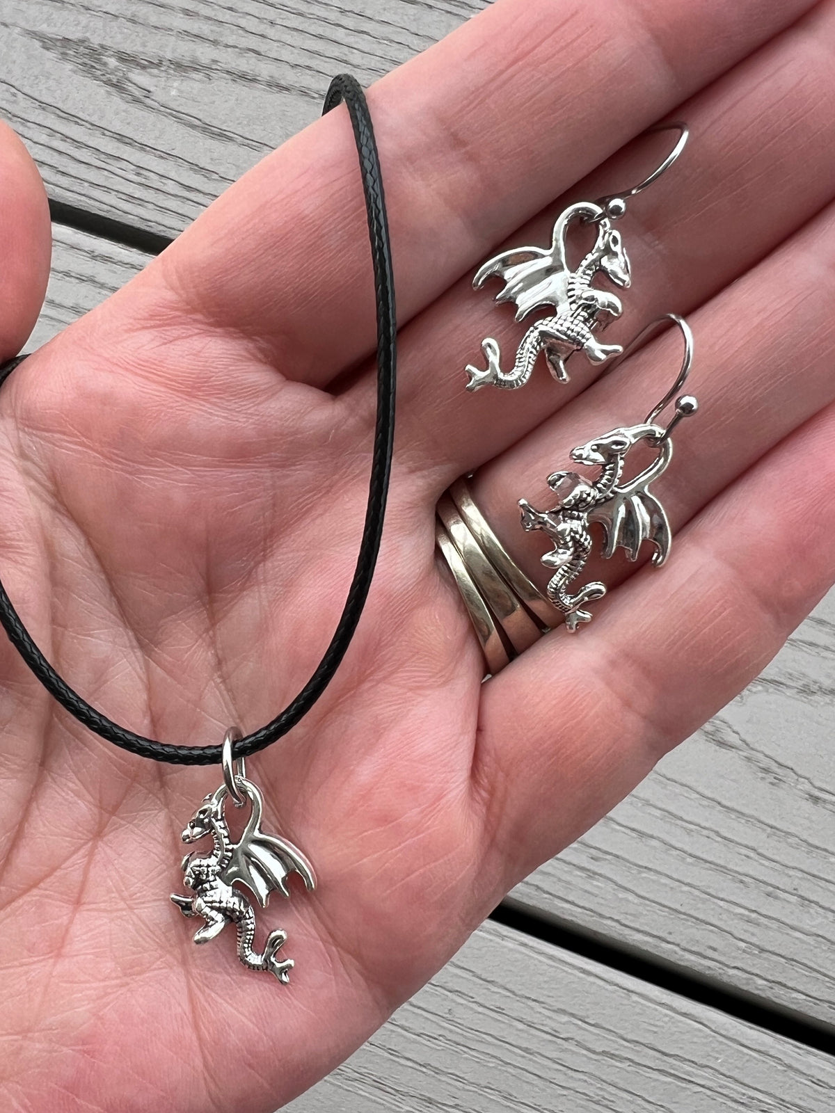 Dragon Necklace & Earrings