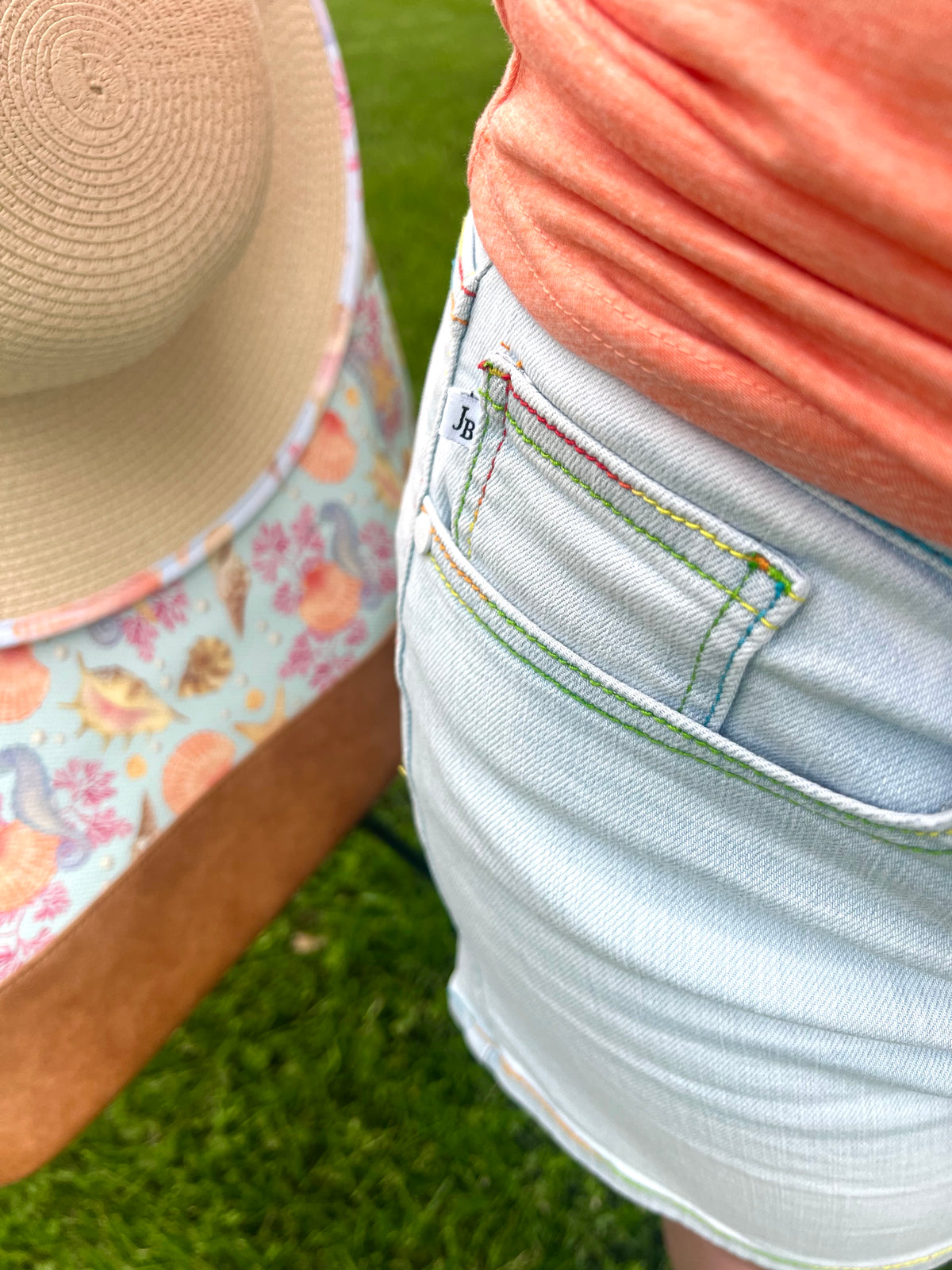 Judy Blue Rainbow Stitching Denim Shorts
