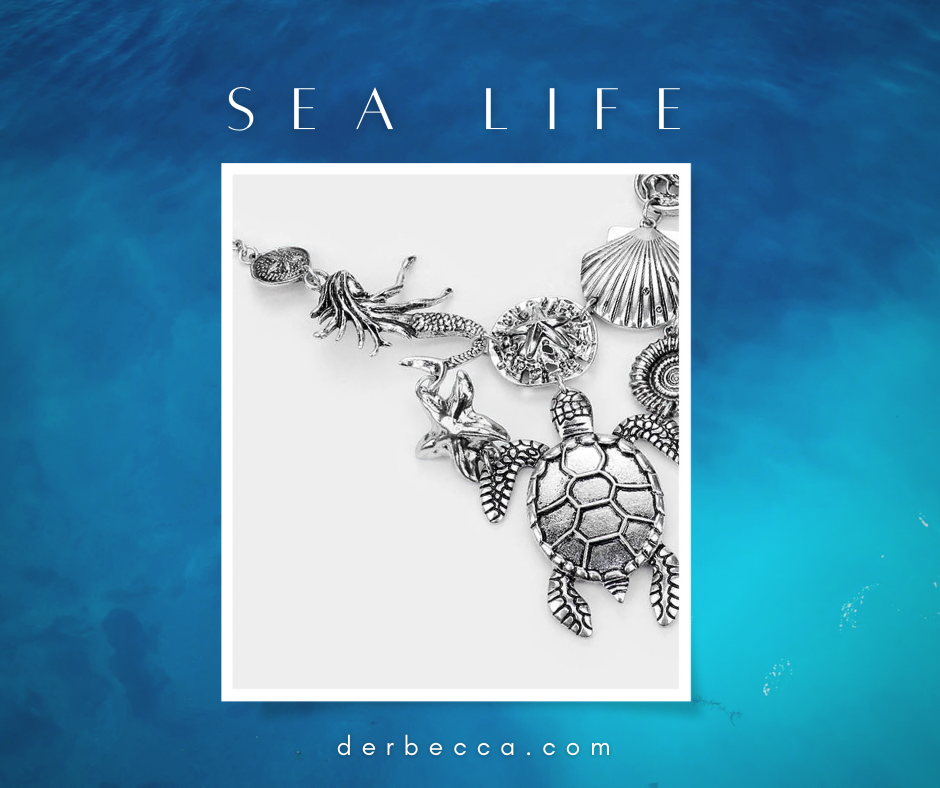 Sea Life Necklace & Earring Set |2 colors|