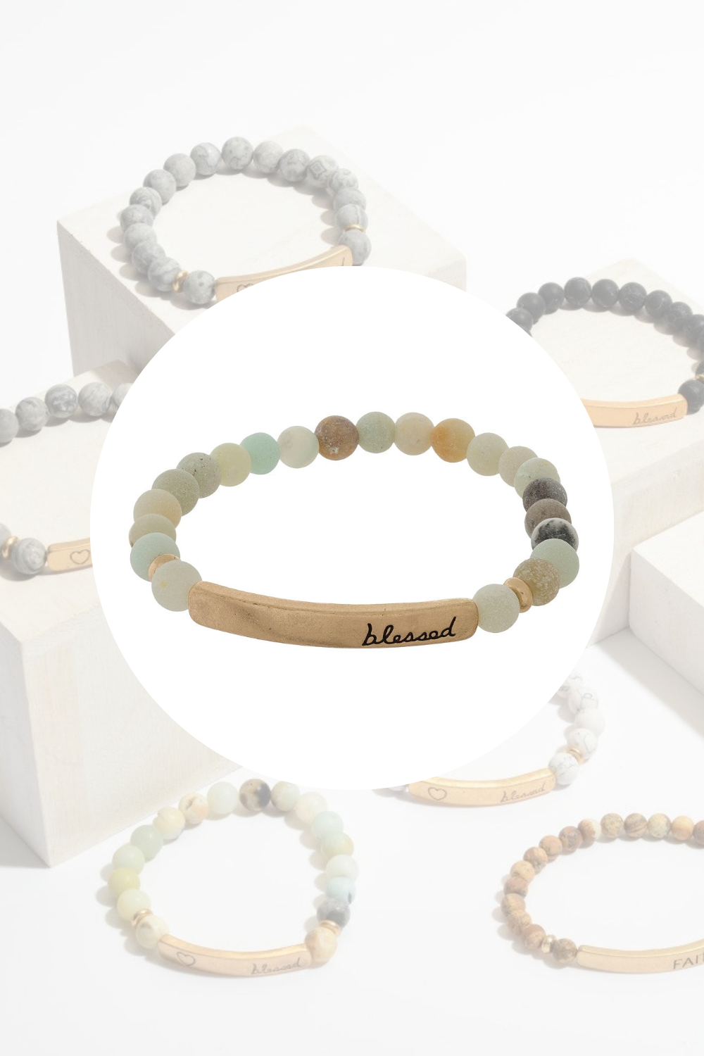 Blessed Stone Stretch Bracelet |3 colors|