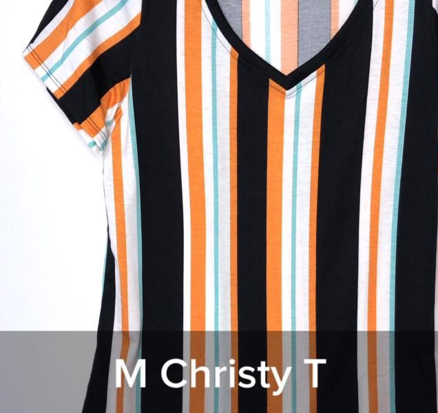 LuLaRoe Christy T V-Neck Shortsleeve Top Women stripes
