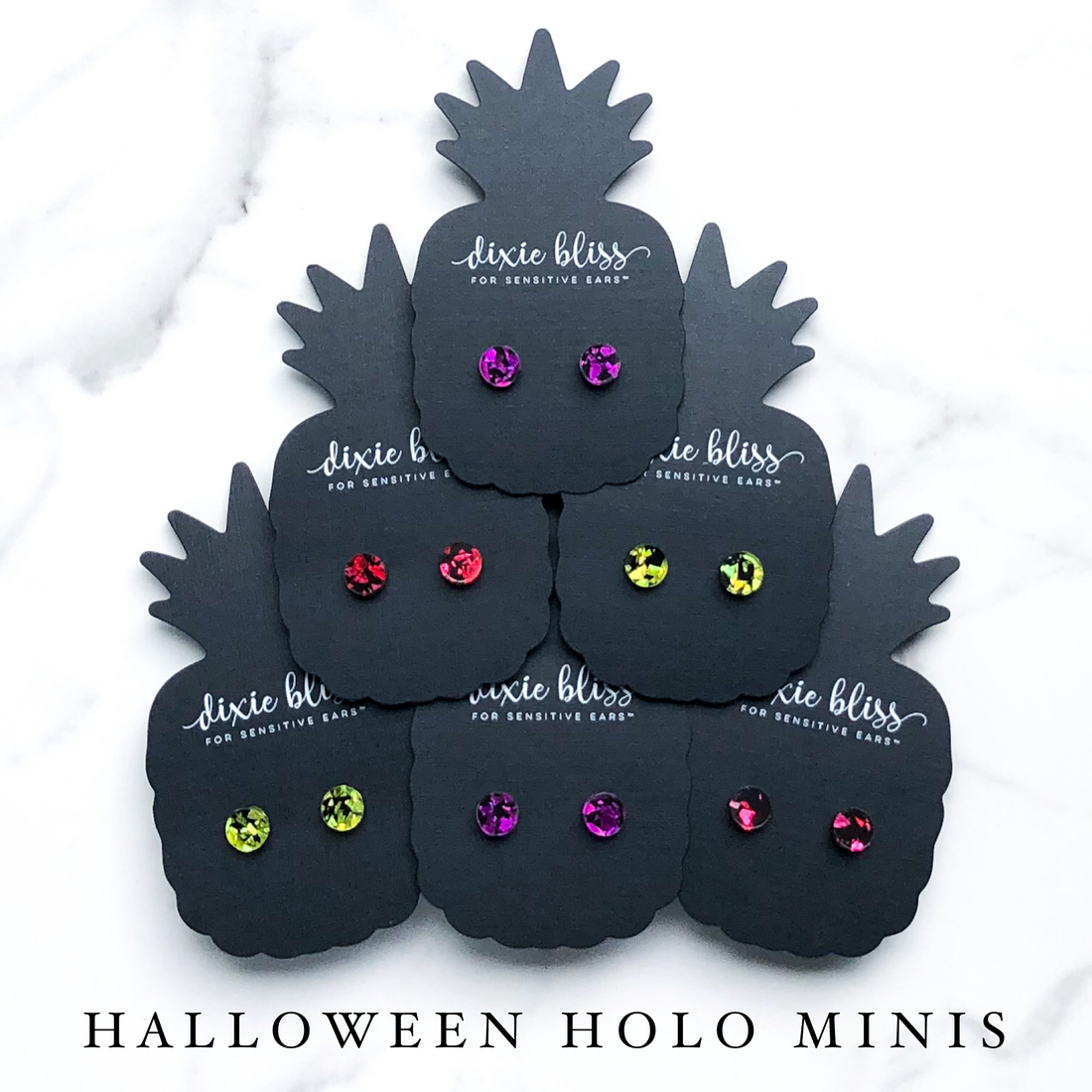 Dixie Bliss Earrings: Halloween Holo Minis