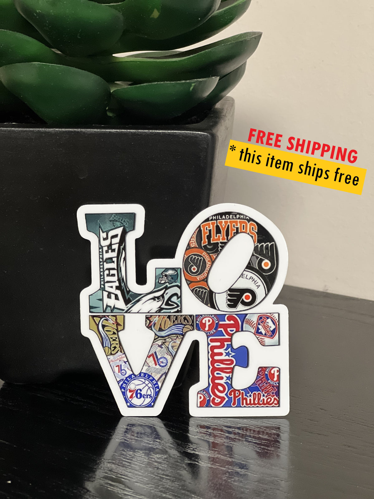 Philadelphia LOVE Sports Magnet: Eagles Football, Flyers Hockets, 76ers Basketball, Phillies Baseball. Unique Father's Day gift or birthday Dad, Son, Uncle, Nephew, Grandfather (Grandad/Grandpa/PopPop), Boss, Employee, Neighbor, Friend