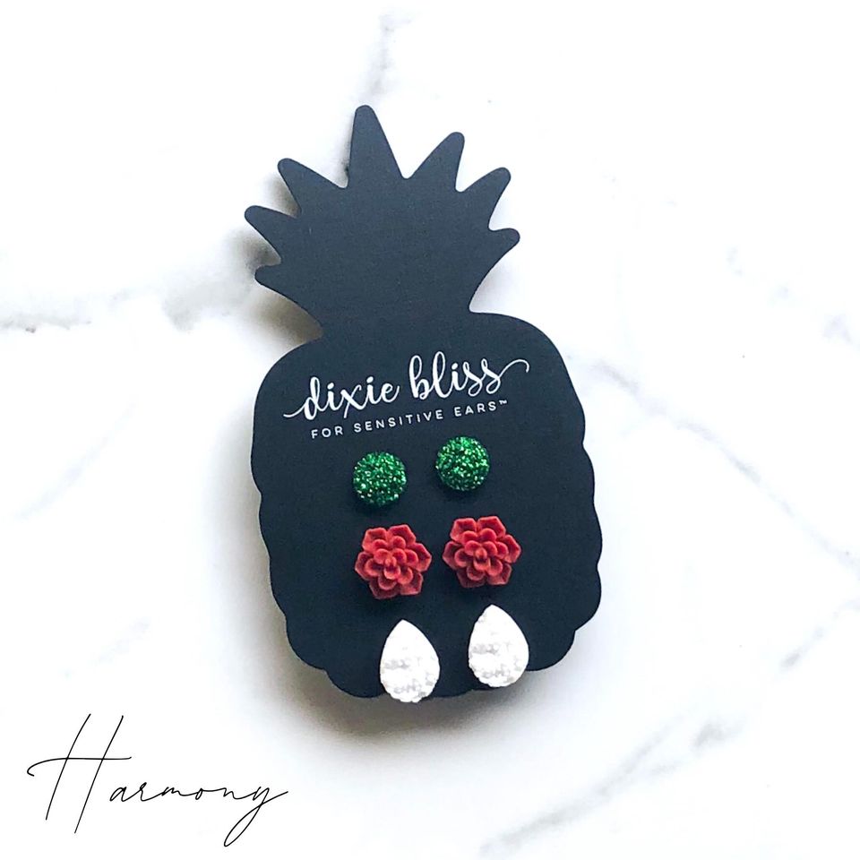 hypoallergenic dixie bliss christmas earrings holiday