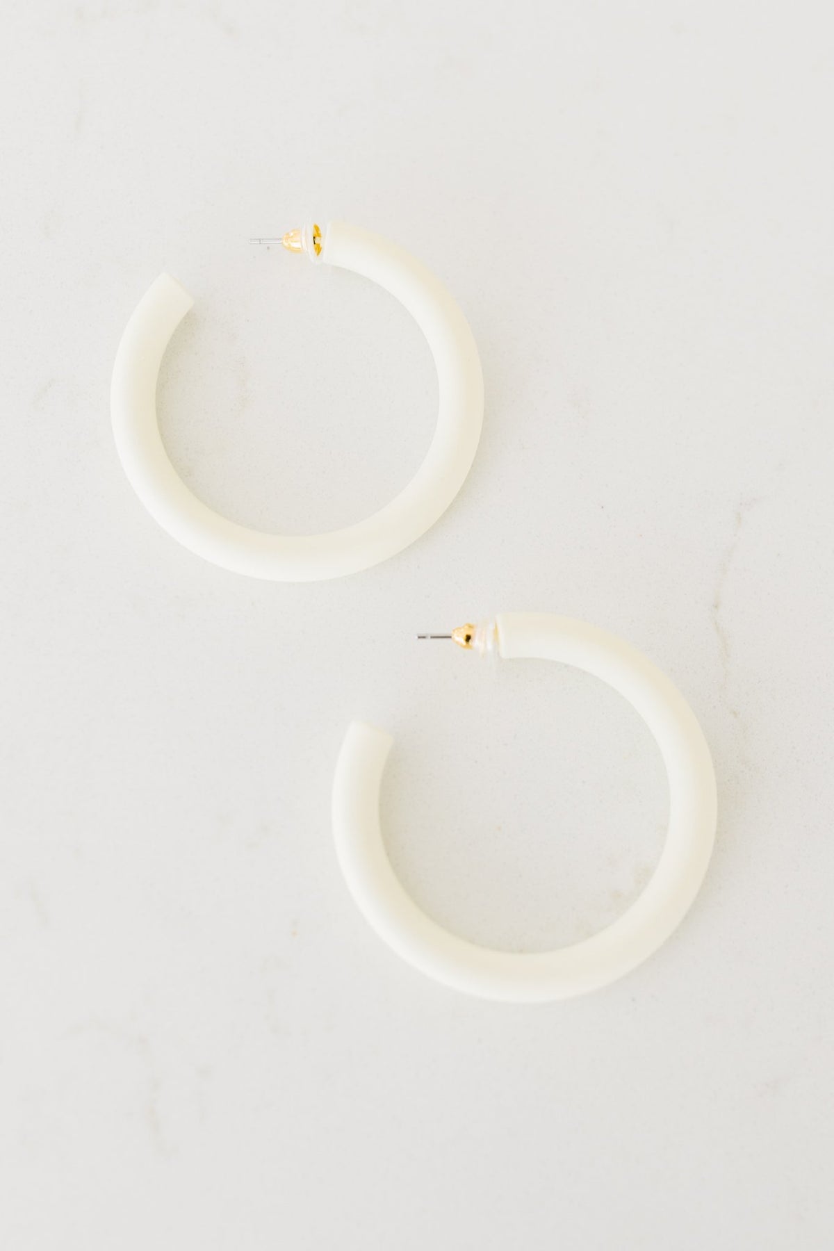 Bold Hoops in White