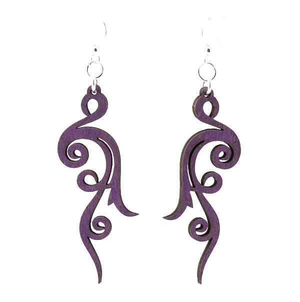 Wooden Small Scroll Earrings | 3 colors |