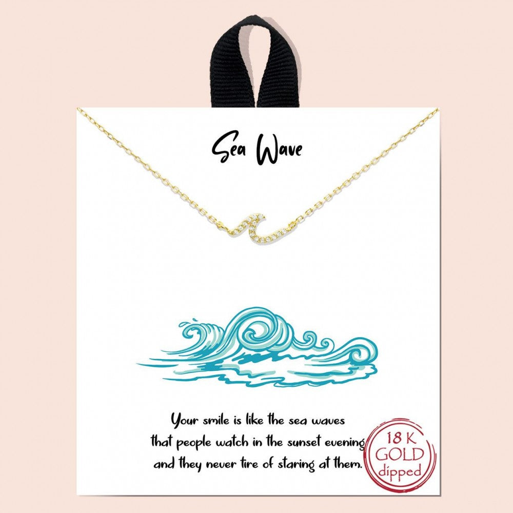 Sea Wave Message Necklace