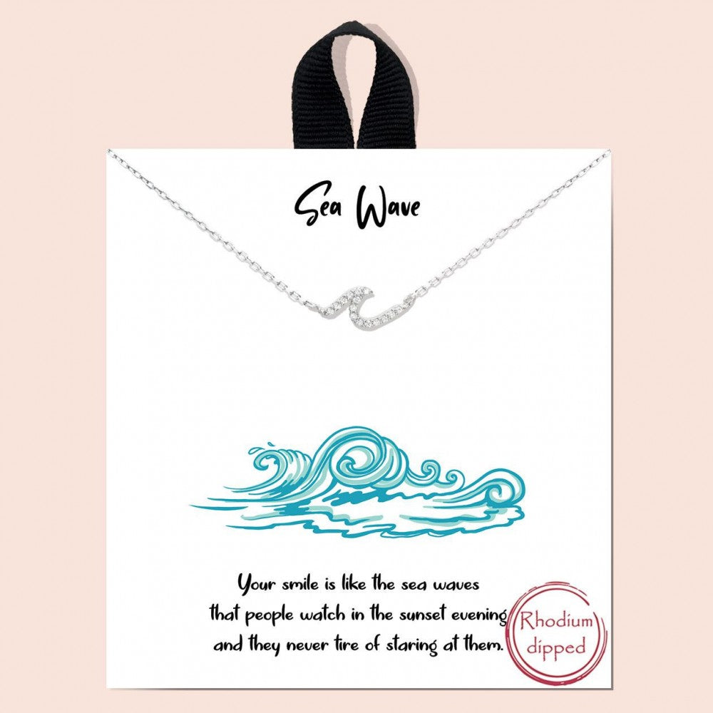 Sea Wave Message Necklace