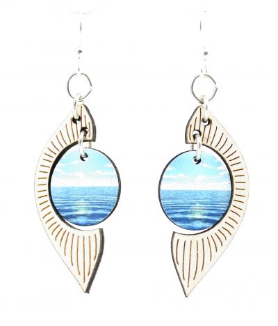 Wooden Ocean Pearl Earrings