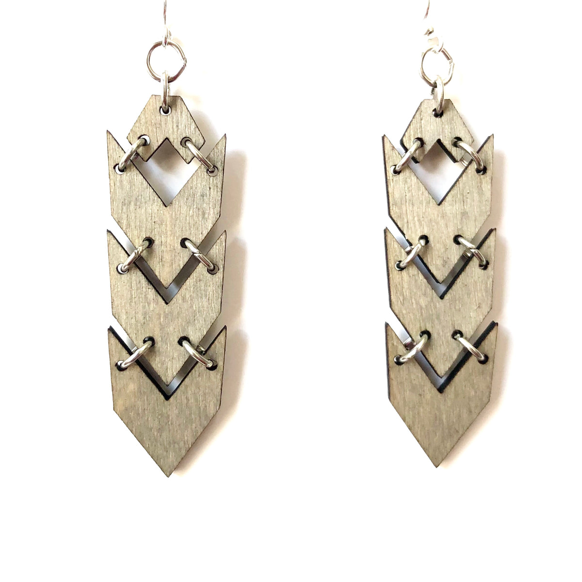 Wooden Tight Chevron Earrings | 3 colors |