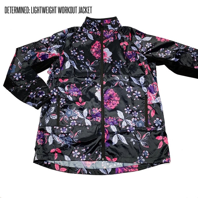 Determined Lightweight Fitness Jacket 3XL Purple Floral