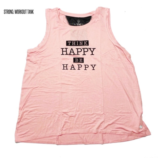 Strong Relaxed Fitness Tank 2XL Think Happy Be Happy