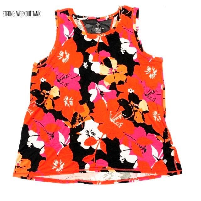 Strong Relaxed Fitness Tank 2XL Floral