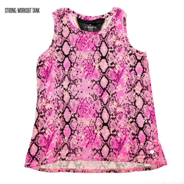 Strong Relaxed Fitness Tank XS Pink Snake