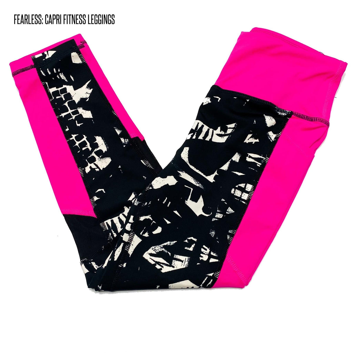 Fearless Athleisure Capri Legging 2XL Black & Pink