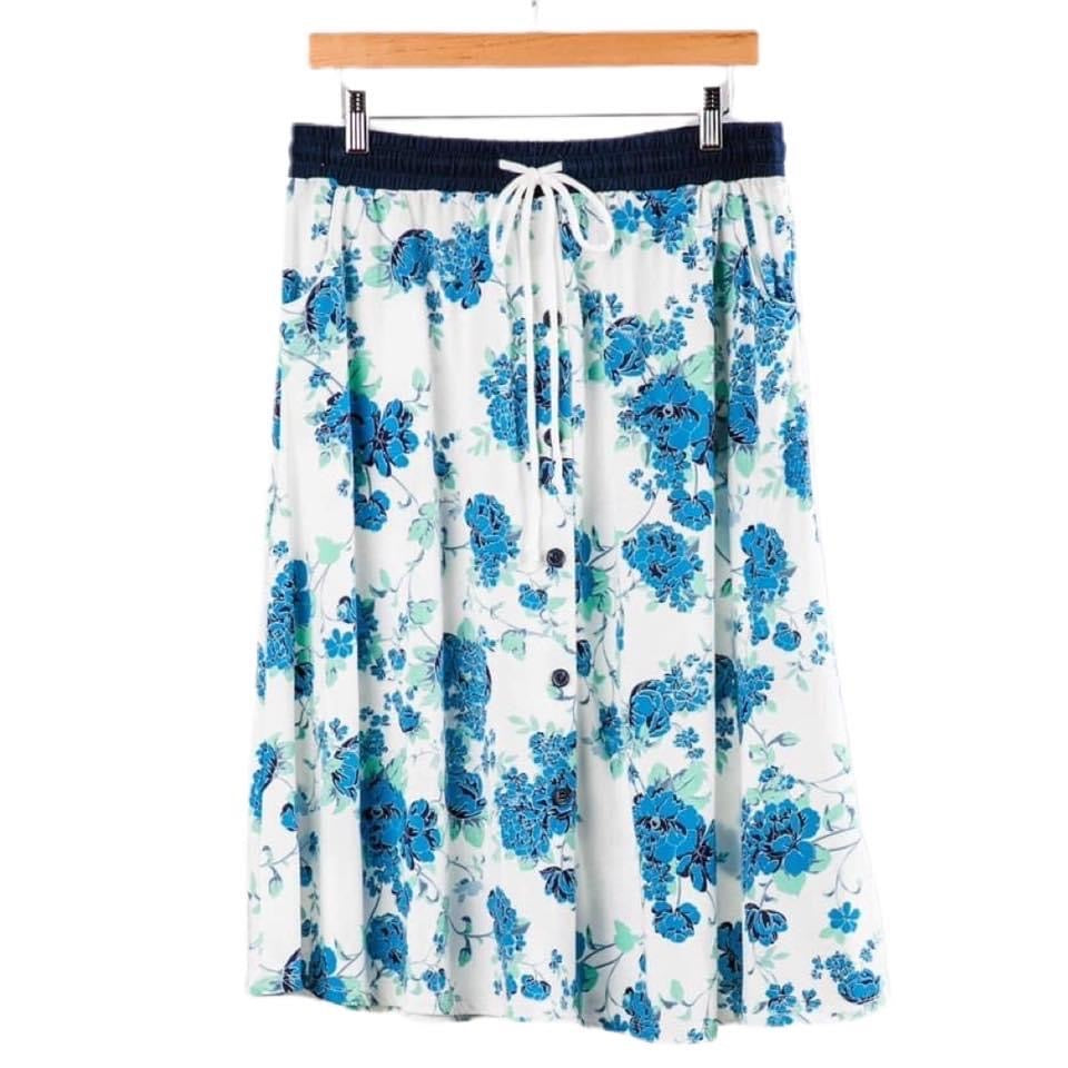 Marsha Skirt Medium Blue Floral