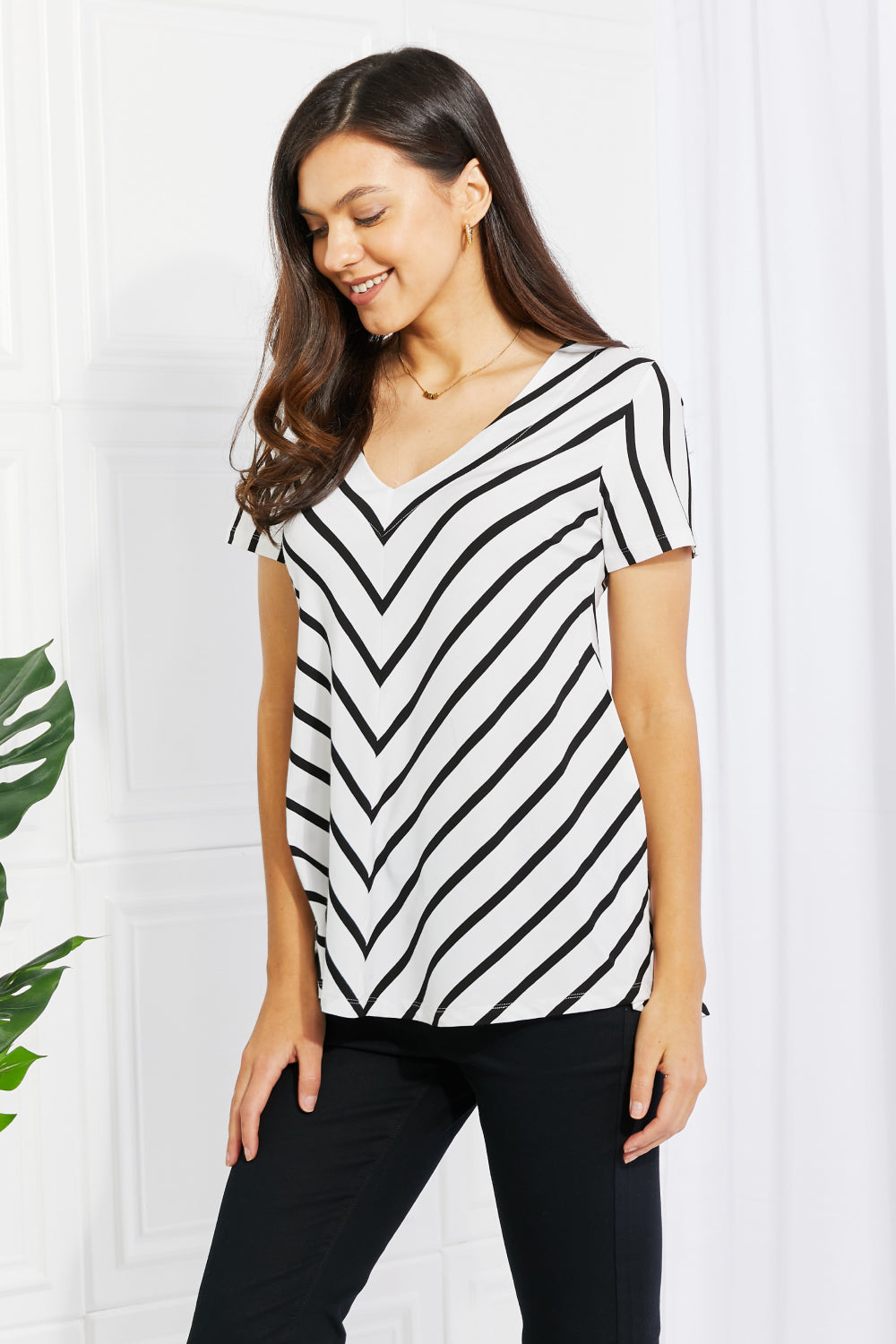 Casually Chic Chevron V-Neck Tee