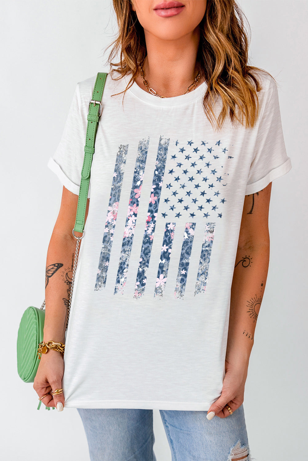 Floral Flag Graphic Tee