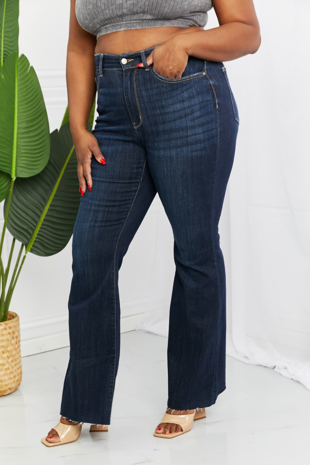 Judy Blue Tiffany Flare Dark Jeans